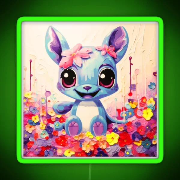 Kawaii Stitch RGB Neon Sign