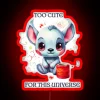 Kawaii Stitch Too Cute For This Universe RGB Neon Sign - Image 2