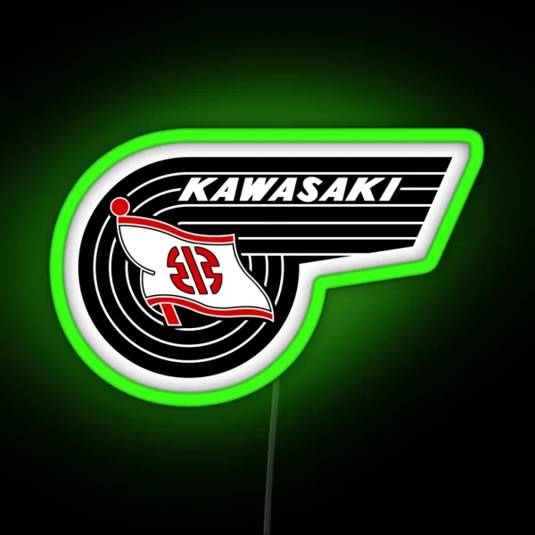 Kawasaki Retro Minimal RGB Neon Sign