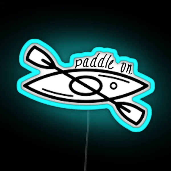 Kayak Paddle On RGB Neon Sign