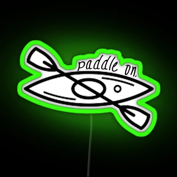 Kayak Paddle On RGB Neon Sign
