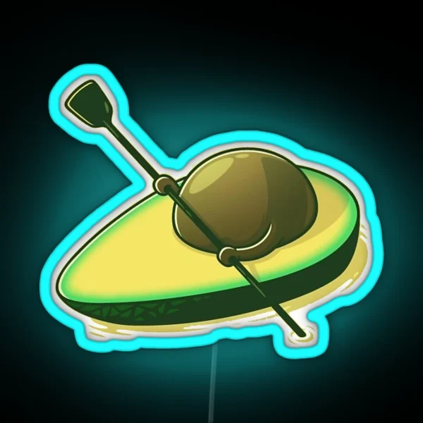 Kayaking Avocado Rowing Cute SKY RGB Neon Sign