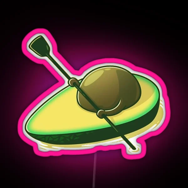 Kayaking Avocado Rowing Cute SKY RGB Neon Sign