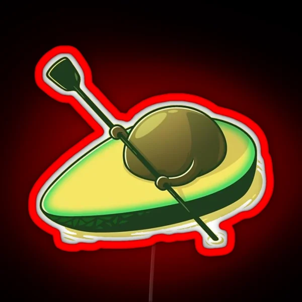 Kayaking Avocado Rowing Cute SKY RGB Neon Sign