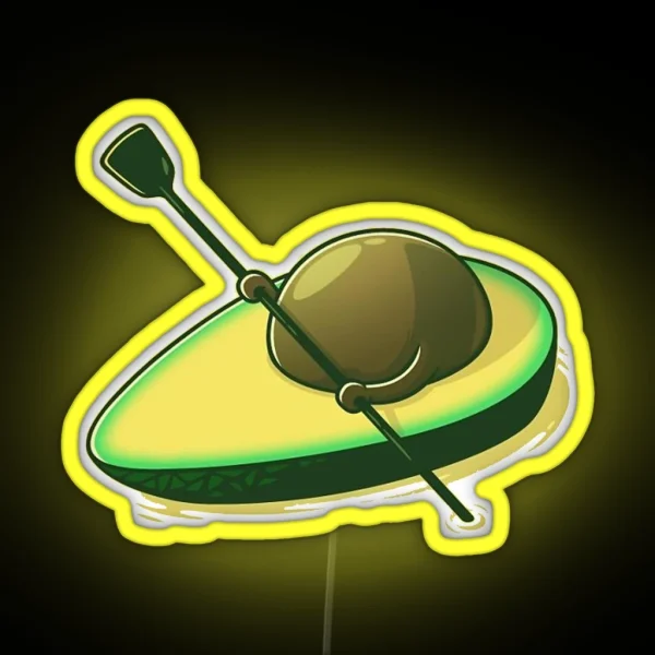 Kayaking Avocado Rowing Cute SKY RGB Neon Sign