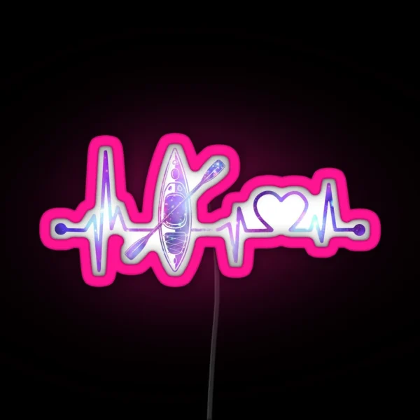 KAYAKING HEARTBEAT GALAXY KAYAKING GALAXY KAYAKING RGB Neon Sign