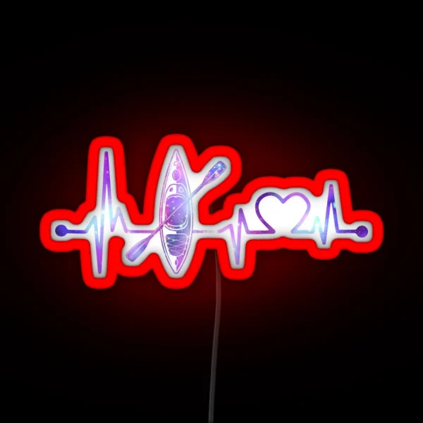 KAYAKING HEARTBEAT GALAXY KAYAKING GALAXY KAYAKING RGB Neon Sign