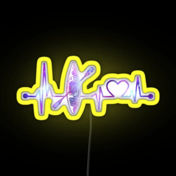 KAYAKING HEARTBEAT GALAXY KAYAKING GALAXY KAYAKING RGB Neon Sign
