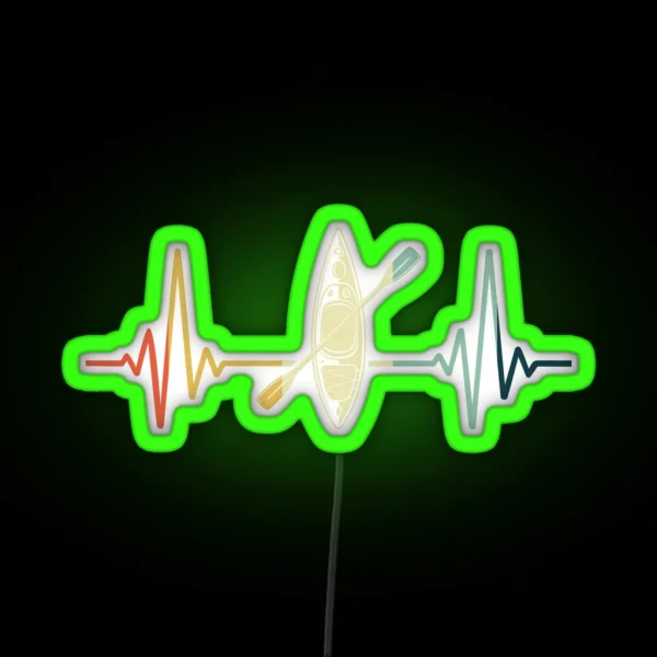 Kayaking Heartbeat Vintage RGB Neon Sign