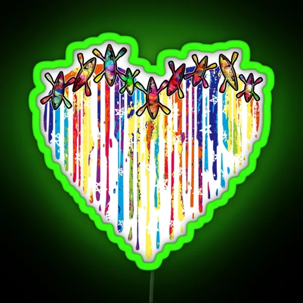 Kayaking Watercolor Star RGB Neon Sign