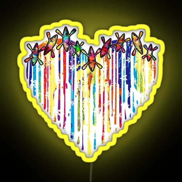 Kayaking Watercolor Star RGB Neon Sign