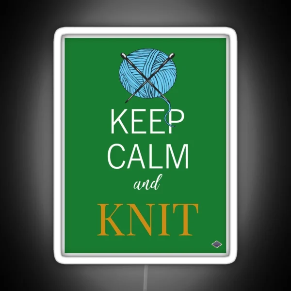 Keep Calm And Knit RGB Neon Sign