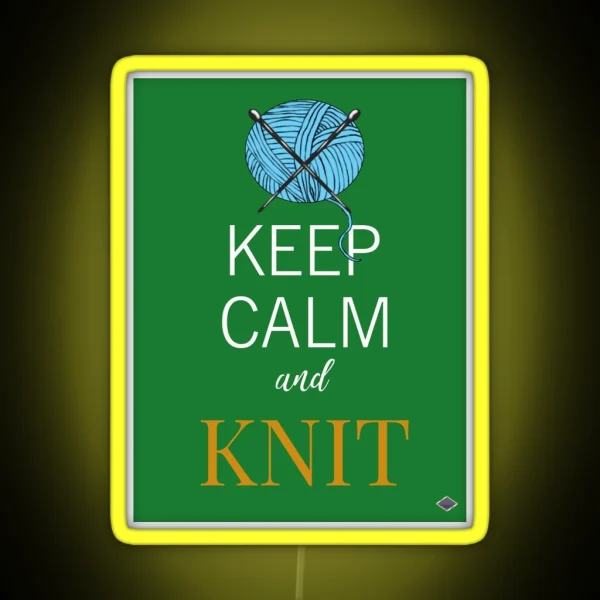 Keep Calm And Knit RGB Neon Sign