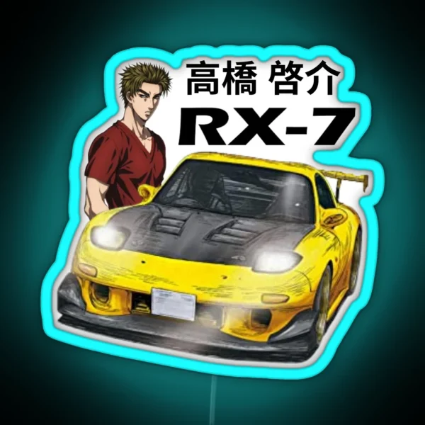 Keisuke Takahashi S FD RX7 RGB Neon Sign