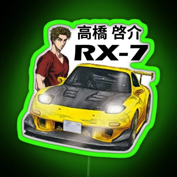 Keisuke Takahashi S FD RX7 RGB Neon Sign