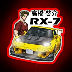 Keisuke Takahashi S FD RX7 RGB Neon Sign