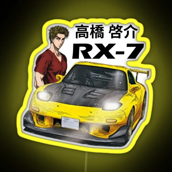 Keisuke Takahashi S FD RX7 RGB Neon Sign