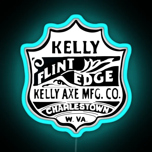 Kelly Flint Edge Antique Axe Logo Axe Label RGB Neon Sign