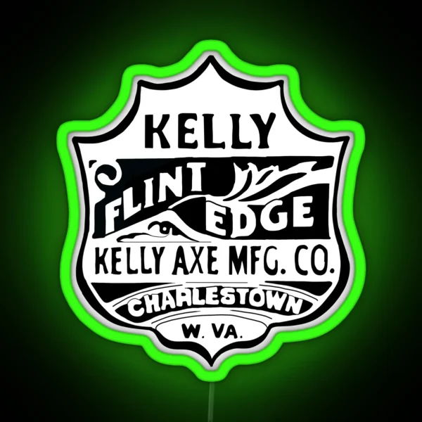 Kelly Flint Edge Antique Axe Logo Axe Label RGB Neon Sign