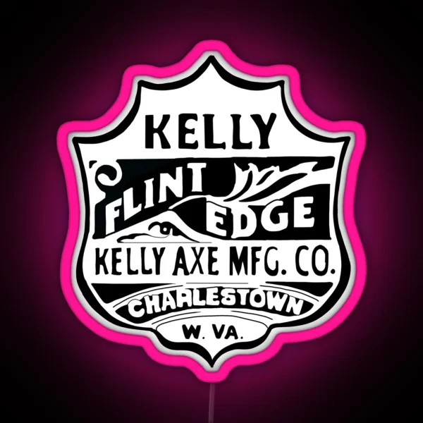 Kelly Flint Edge Antique Axe Logo Axe Label RGB Neon Sign