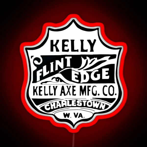 Kelly Flint Edge Antique Axe Logo Axe Label RGB Neon Sign
