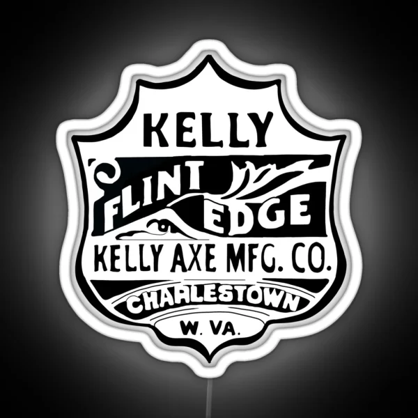 Kelly Flint Edge Antique Axe Logo Axe Label RGB Neon Sign