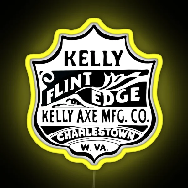 Kelly Flint Edge Antique Axe Logo Axe Label RGB Neon Sign
