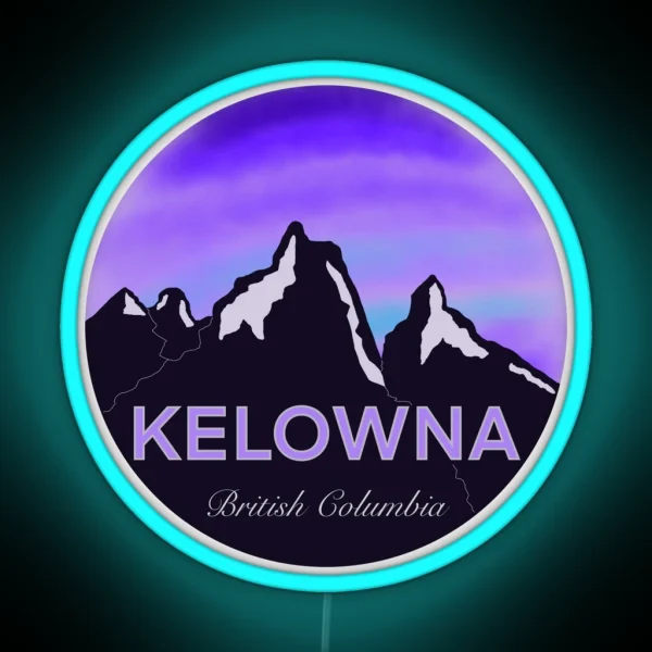 Kelowna British Columbia Mountainscape RGB Neon Sign