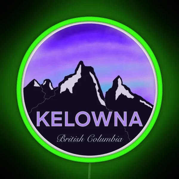 Kelowna British Columbia Mountainscape RGB Neon Sign