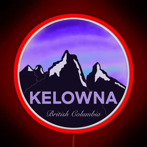 Kelowna British Columbia Mountainscape RGB Neon Sign