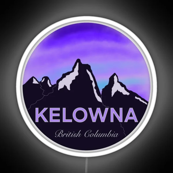 Kelowna British Columbia Mountainscape RGB Neon Sign