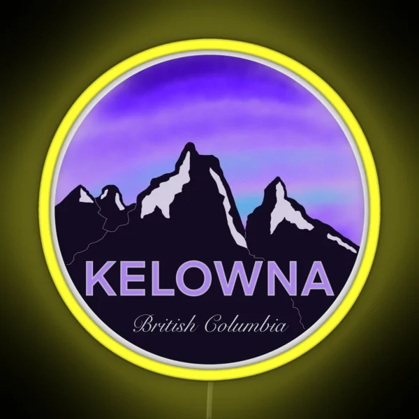 Kelowna British Columbia Mountainscape RGB Neon Sign