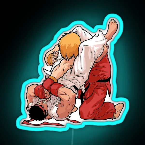 Ken And Ryu Jiu Jitsu Moment Martial Arts RGB Neon Sign