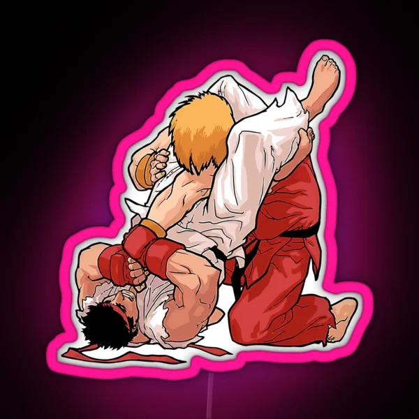 Ken And Ryu Jiu Jitsu Moment Martial Arts RGB Neon Sign