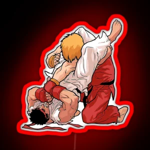 Ken And Ryu Jiu Jitsu Moment Martial Arts RGB Neon Sign