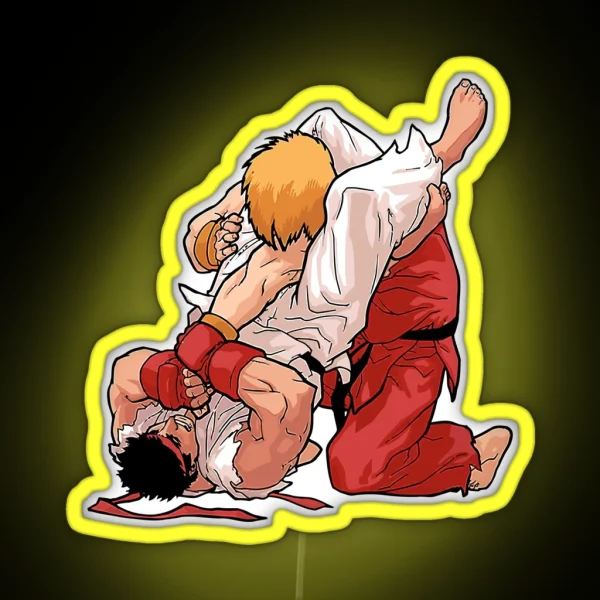 Ken And Ryu Jiu Jitsu Moment Martial Arts RGB Neon Sign