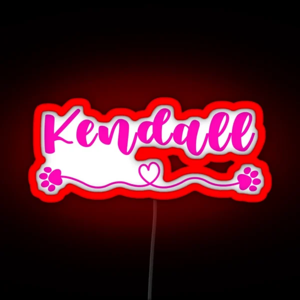 Kendall Dog Name RGB Neon Sign
