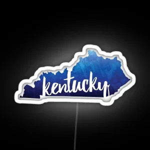 Kentucky Watercolor Outline RGB Neon Sign