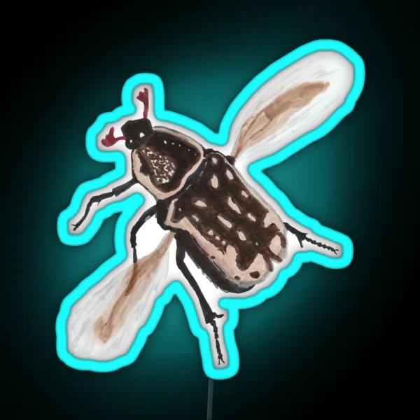 Kern S Flower Scarab Beetle RGB Neon Sign