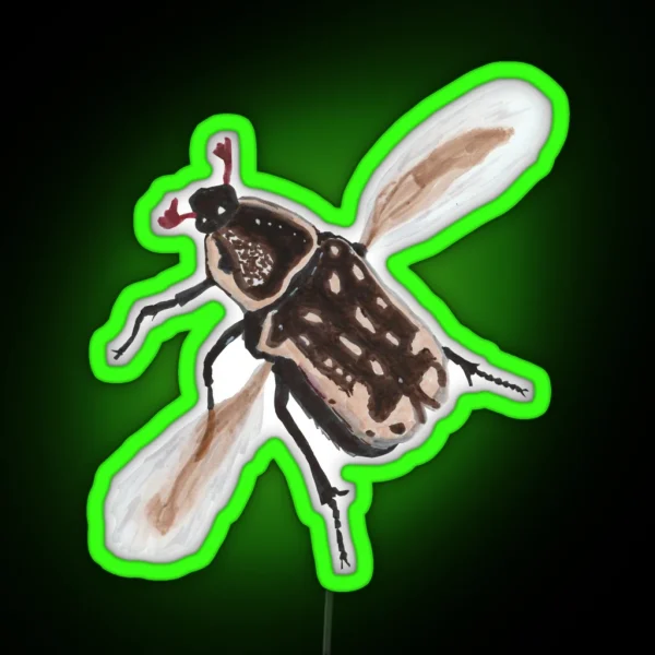 Kern S Flower Scarab Beetle RGB Neon Sign