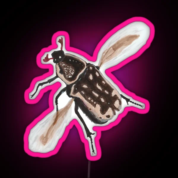 Kern S Flower Scarab Beetle RGB Neon Sign