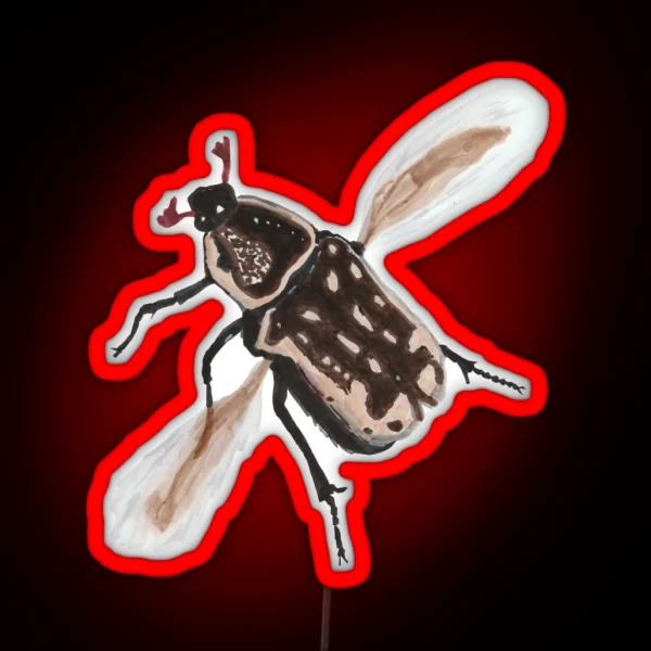 Kern S Flower Scarab Beetle RGB Neon Sign
