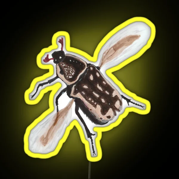 Kern S Flower Scarab Beetle RGB Neon Sign