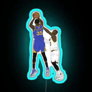 Kevin Durant Clutch Shot Over Lebron James RGB Neon Sign