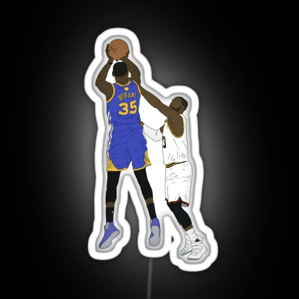 Kevin Durant Clutch Shot Over Lebron James RGB Neon Sign