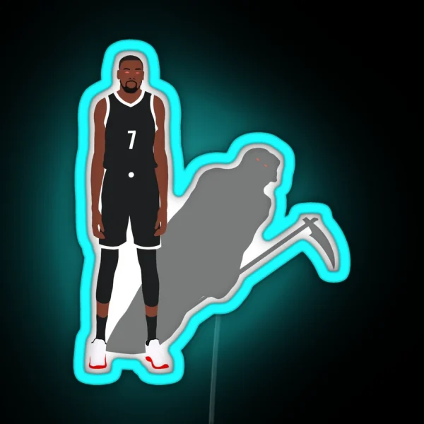 Kevin Durant Slim Reaper Brooklyn Nets RGB Neon Sign