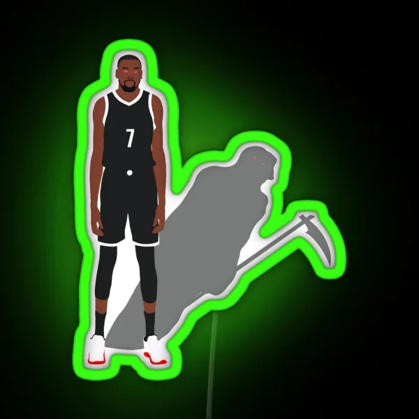 Kevin Durant Slim Reaper Brooklyn Nets RGB Neon Sign