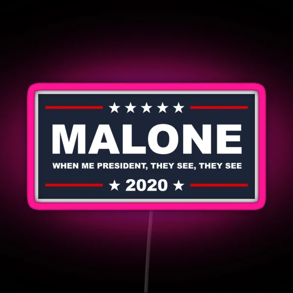 Kevin Malone For President 2020 RGB Neon Sign