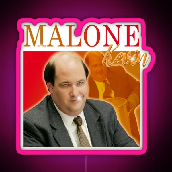 Kevin Malone Retro Tee RGB Neon Sign