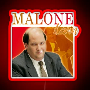 Kevin Malone Retro Tee RGB Neon Sign